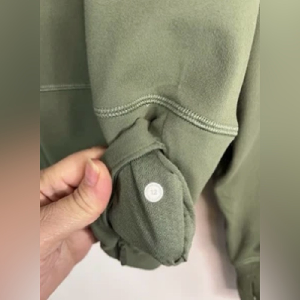 Lululemon Ready To Rulu Pullover Olive Green Size 12 Casual Workout - Picture 5 of 6
